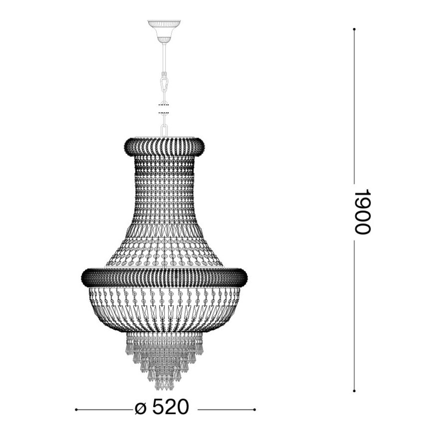 Ideal Lux - Кристален пендел DUBAI 10xE14/28W/230V Ø 52 см лъскав хром