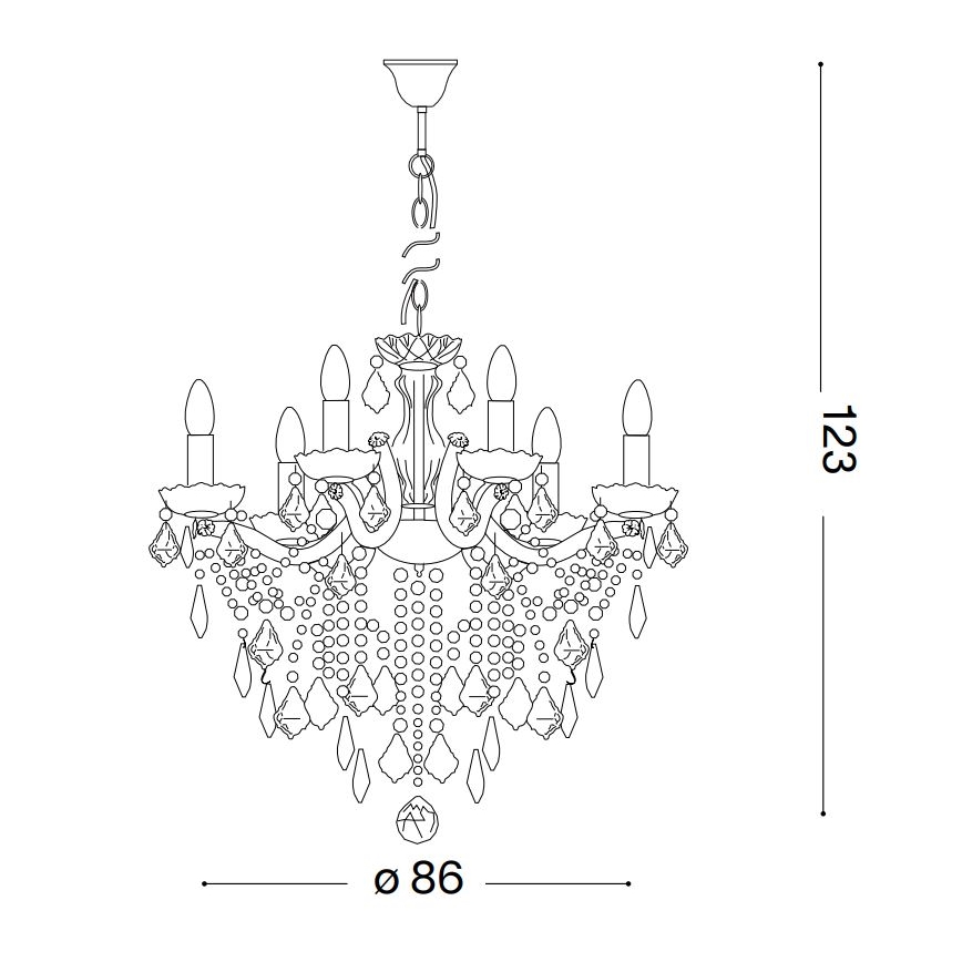 Ideal Lux - Кристален пендел FLORIAN 18xE14/40W/230V Ø 86 см прозрачен