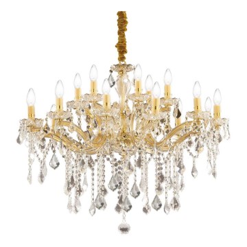 Ideal Lux - Кристален пендел FLORIAN 18xE14/40W/230V Ø 86 см златист