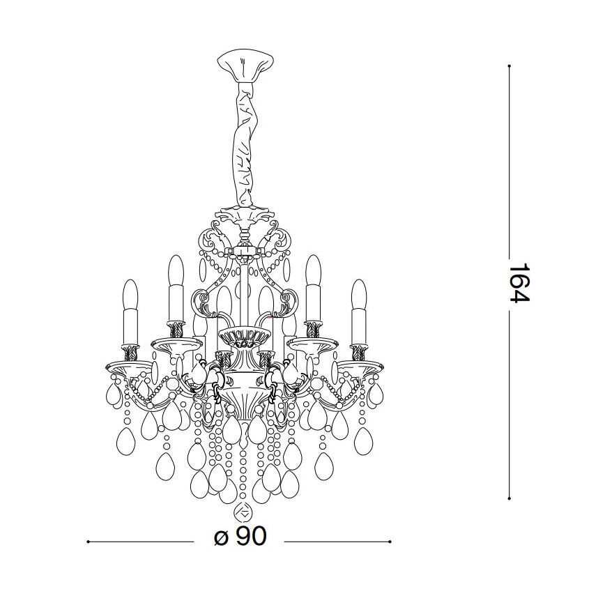 Ideal Lux - Кристален пендел GIOCONDA 12xE14/40W/230V Ø 90 см златист