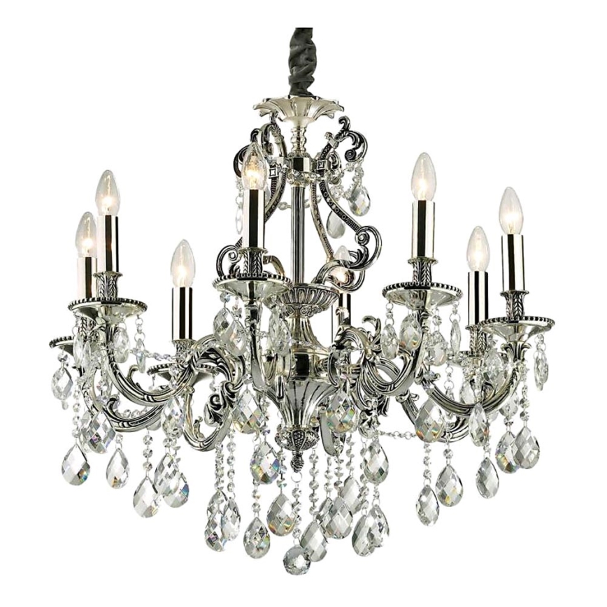 Ideal Lux - Кристален пендел GIOCONDA 8xE14/40W/230V Ø 73 см сребрист