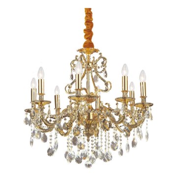 Ideal Lux - Кристален пендел GIOCONDA 8xE14/40W/230V Ø 73 см златист