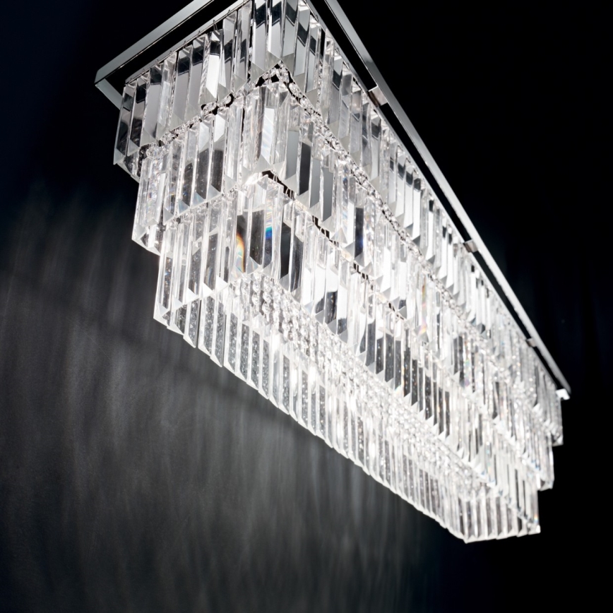 Ideal Lux - Кристален пендел MARTINEZ 8xE14/40W/230V лъскав хром