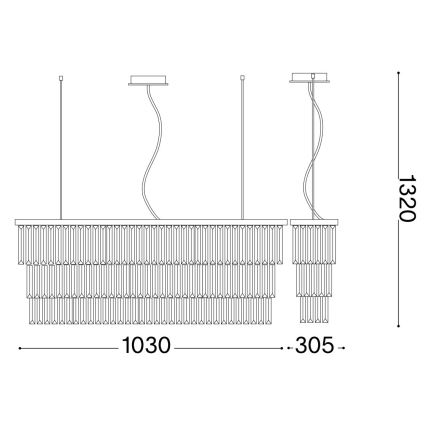 Ideal Lux - Кристален пендел MARTINEZ 8xE14/40W/230V лъскав хром