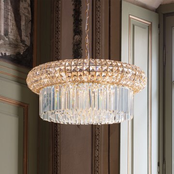 Ideal Lux - Кристален пендел NABUCCO 12xE14/40W/230V Ø 60 см златист