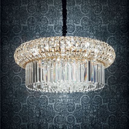 Ideal Lux - Кристален пендел NABUCCO 12xE14/40W/230V Ø 60 см златист