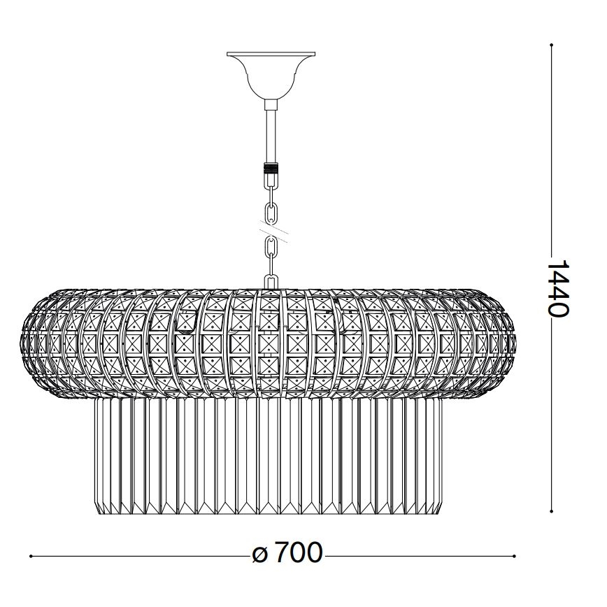 Ideal Lux - Кристален пендел NABUCCO 16xE14/40W/230V Ø 70 см златист