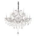 Ideal Lux - Кристален пендел NAPOLEON 12xE14/40W/230V Ø 74 см лъскав хром