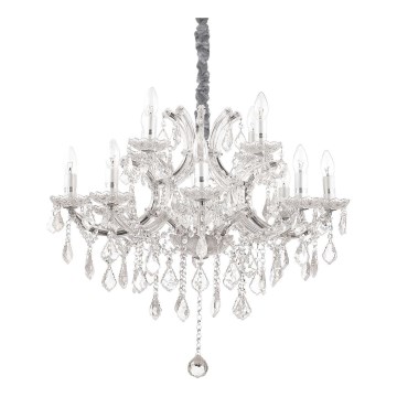 Ideal Lux - Кристален пендел NAPOLEON 12xE14/40W/230V Ø 74 см лъскав хром