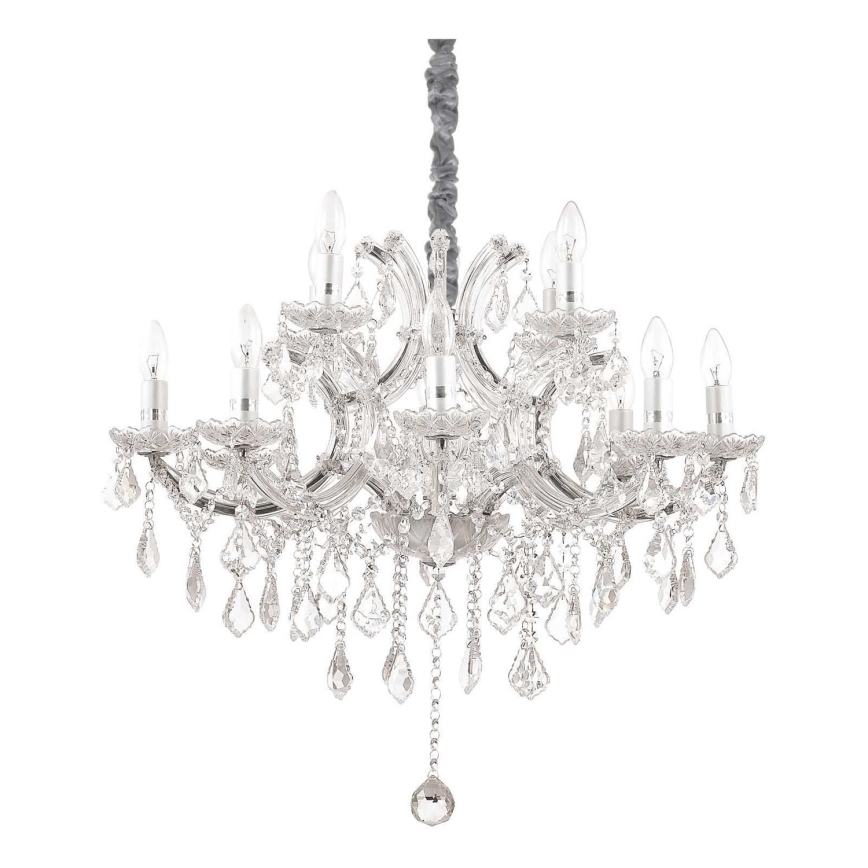 Ideal Lux - Кристален пендел NAPOLEON 12xE14/40W/230V Ø 74 см лъскав хром