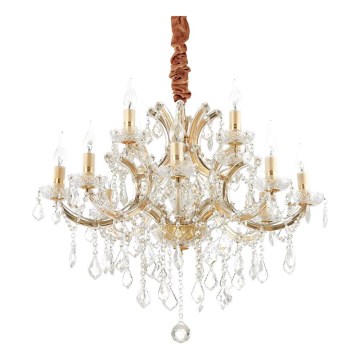 Ideal Lux - Кристален пендел NAPOLEON 12xE14/40W/230V Ø 74 см златист