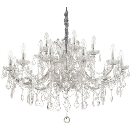 Ideal Lux - Кристален пендел NAPOLEON 18xE14/40W/230V Ø 96 см лъскав хром