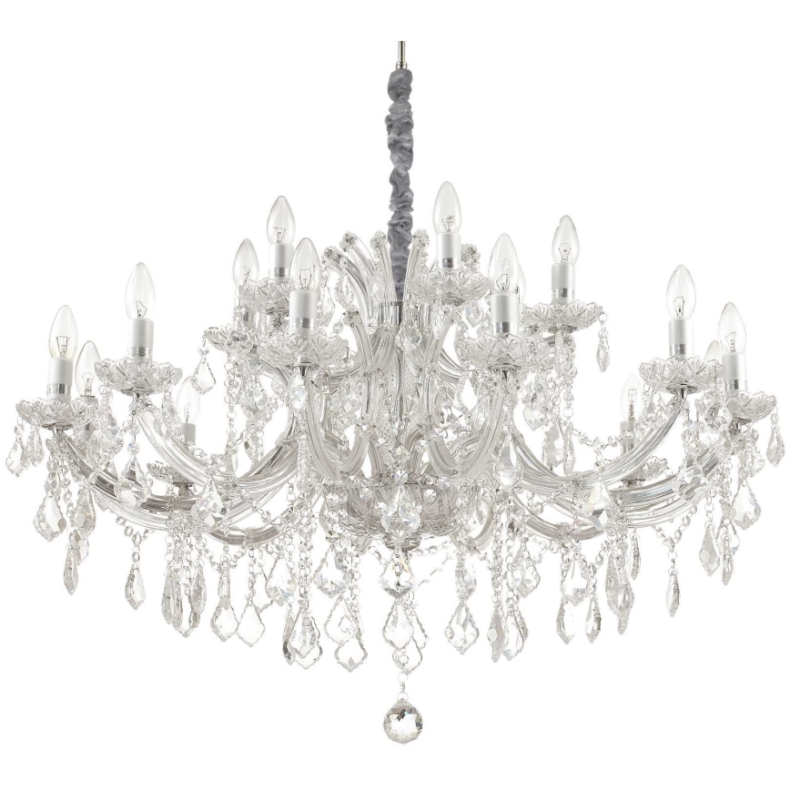 Ideal Lux - Кристален пендел NAPOLEON 18xE14/40W/230V Ø 96 см лъскав хром