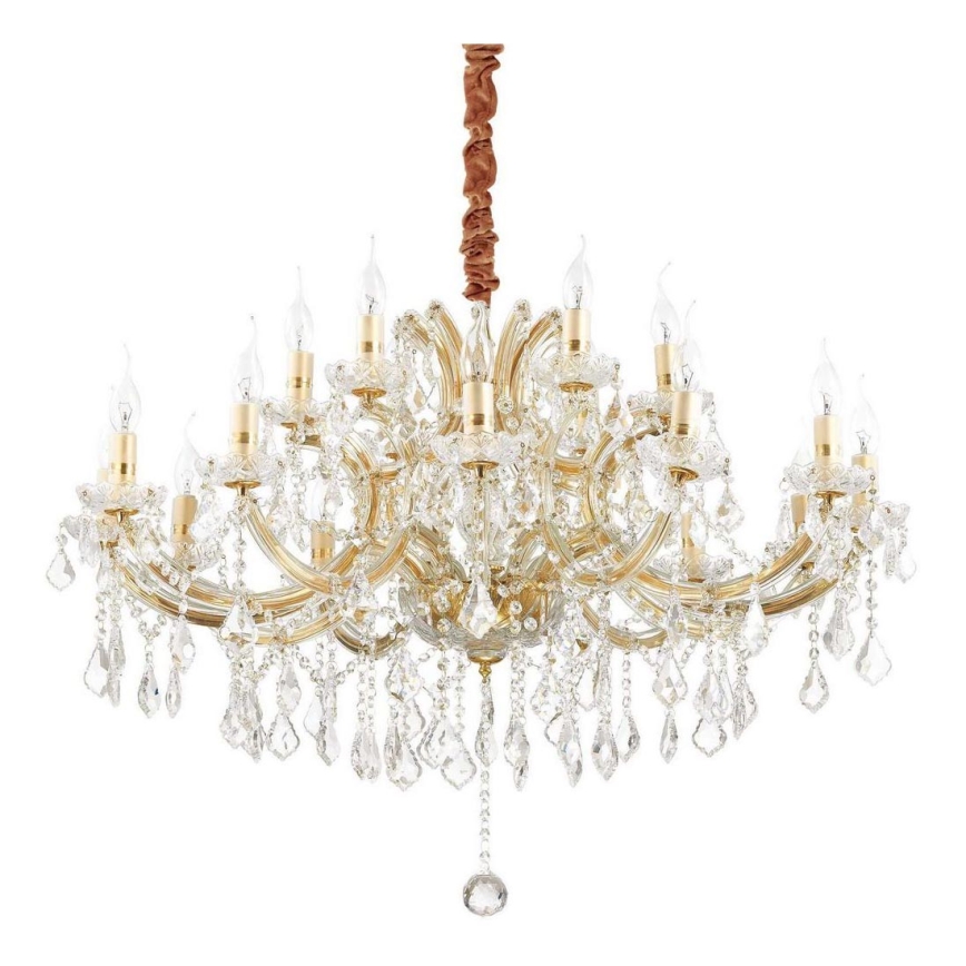 Ideal Lux - Кристален пендел NAPOLEON 18xE14/40W/230V Ø 96 см златист