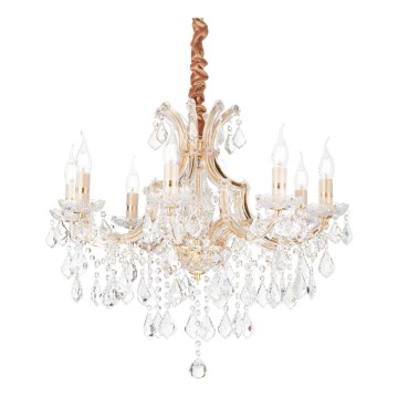 Ideal Lux - Кристален пендел NAPOLEON 8xE14/40W/230V Ø 67 см златист