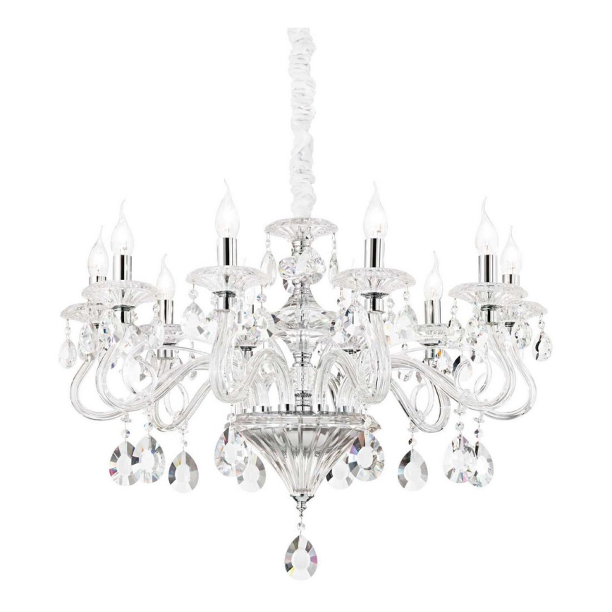 Ideal Lux - Кристален пендел NEGRESCO 10xE14/28W/230V Ø 85 см прозрачен