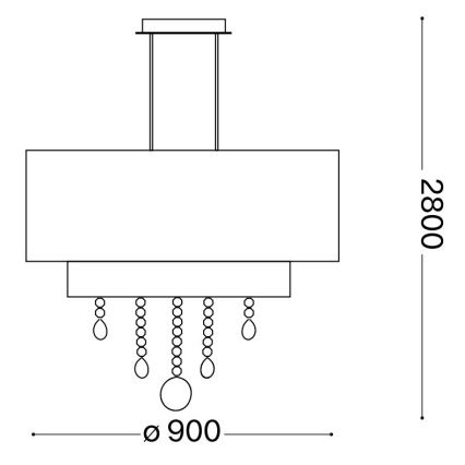 Ideal Lux - Кристален пендел OPERA 10xE27/60W/230V Ø 90 см бял
