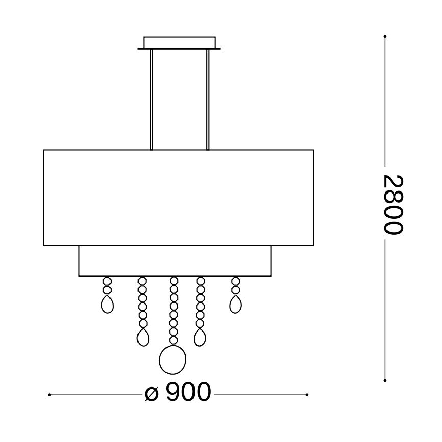 Ideal Lux - Кристален пендел OPERA 10xE27/60W/230V Ø 90 см бял
