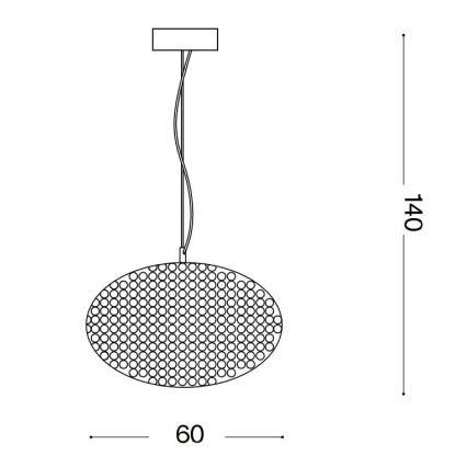 Ideal Lux - Кристален пендел ORION 12xE14/40W/230V Ø 60 см сребрист