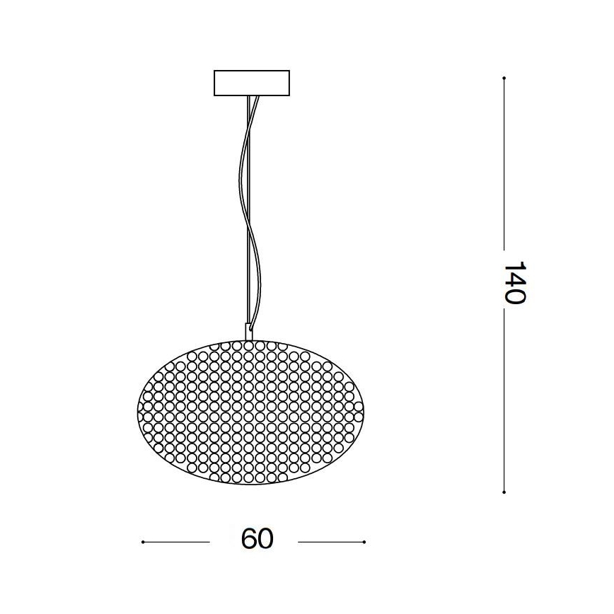 Ideal Lux - Кристален пендел ORION 12xE14/40W/230V Ø 60 см сребрист