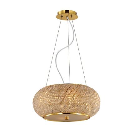 Ideal Lux - Кристален пендел PASHA 10xE14/40W/230V Ø 55 см златист