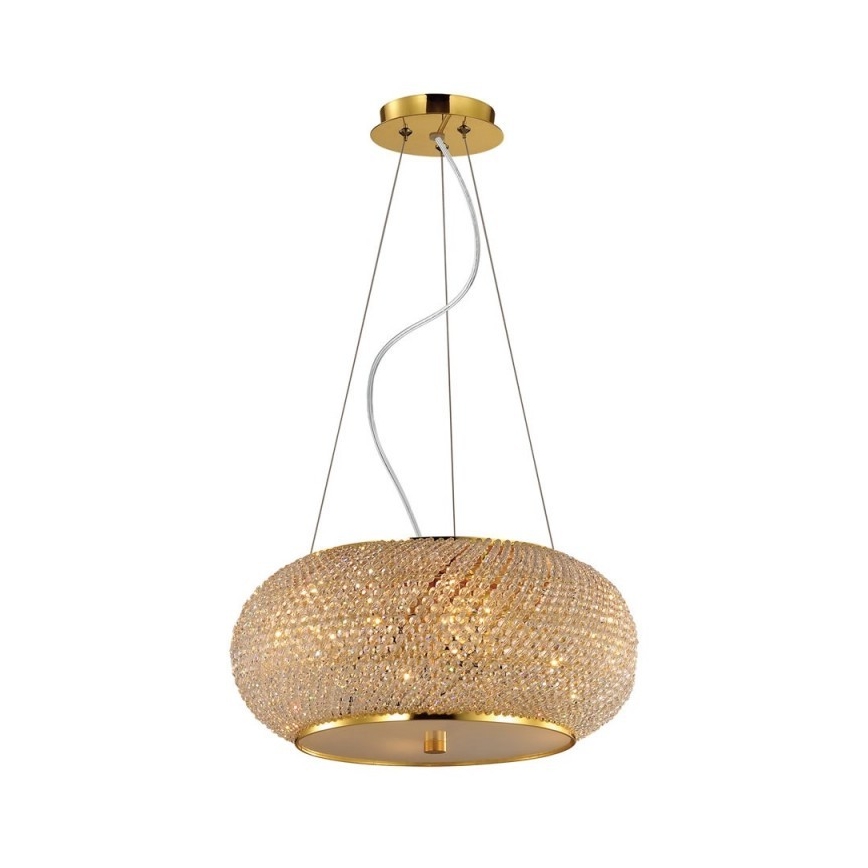 Ideal Lux - Кристален пендел PASHA 10xE14/40W/230V Ø 55 см златист