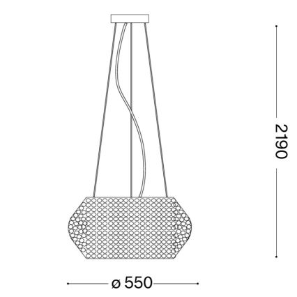 Ideal Lux - Кристален пендел PASHA 10xE14/40W/230V Ø 55 см златист
