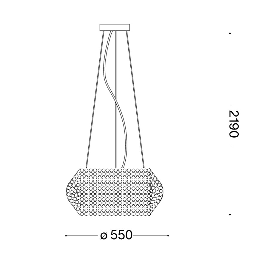 Ideal Lux - Кристален пендел PASHA 10xE14/40W/230V Ø 55 см златист