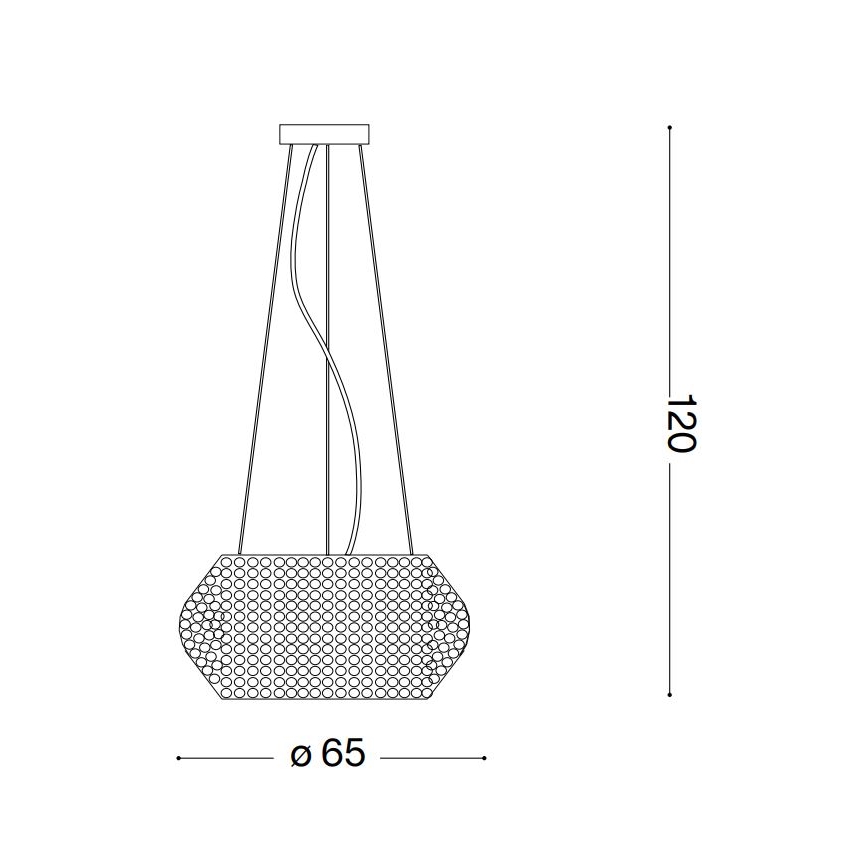 Ideal Lux - Кристален пендел PASHA 14xE14/40W/230V Ø 65 см лъскав хром