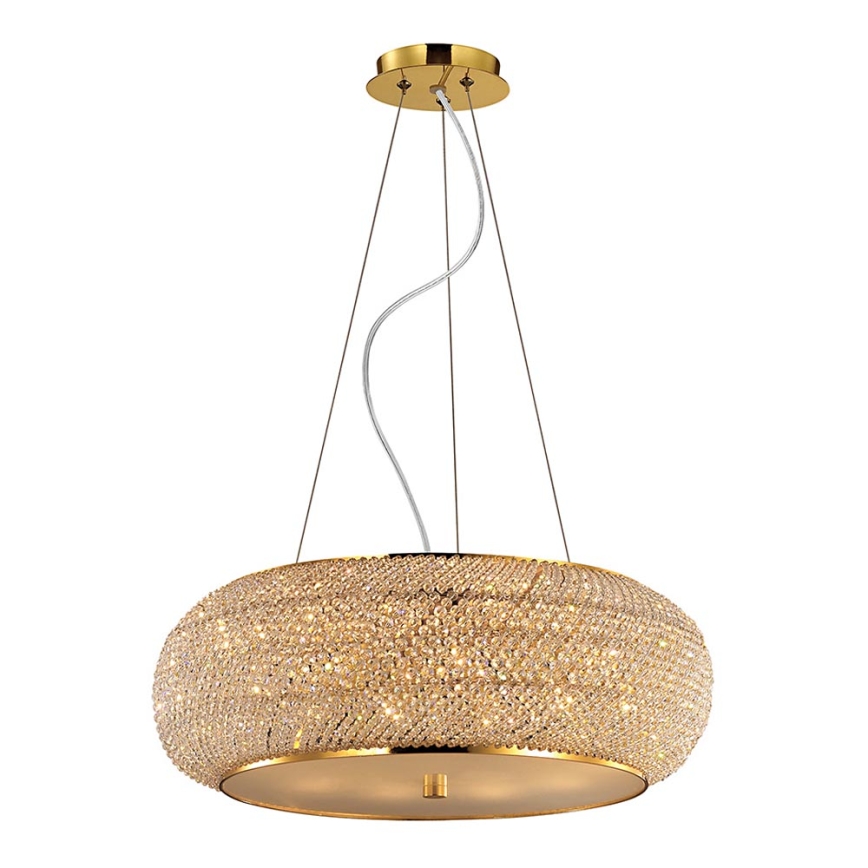 Ideal Lux - Кристален пендел PASHA 14xE14/40W/230V Ø 65 см златист