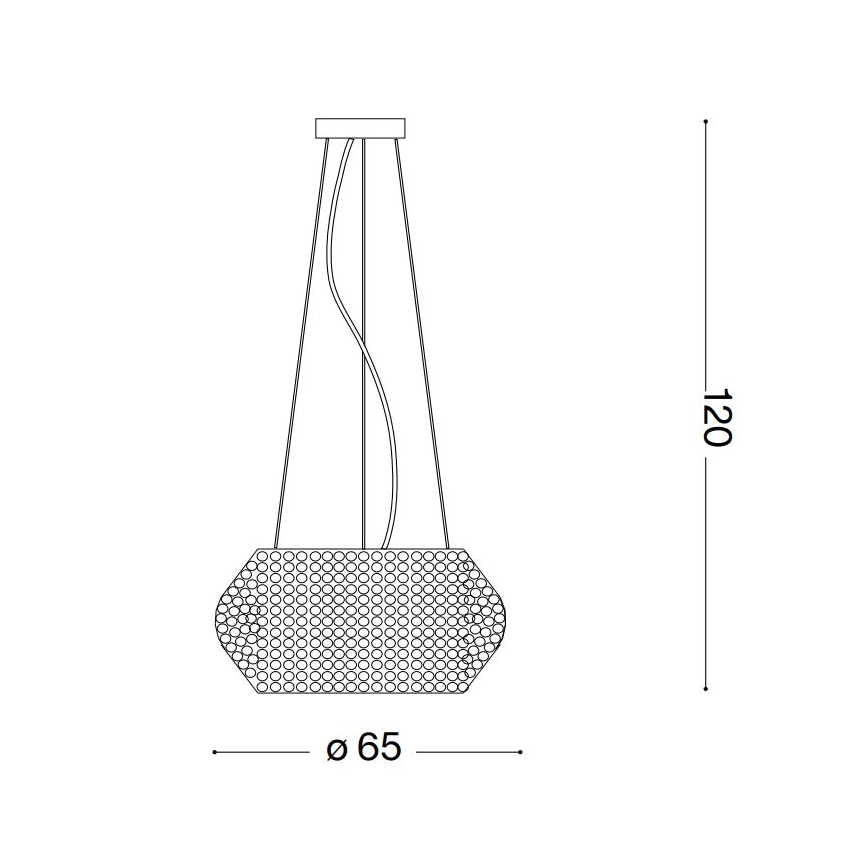 Ideal Lux - Кристален пендел PASHA 14xE14/40W/230V Ø 65 см златист