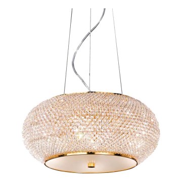 Ideal Lux - Кристален пендел PASHA 6xE14/40W/230V Ø 40 см златист