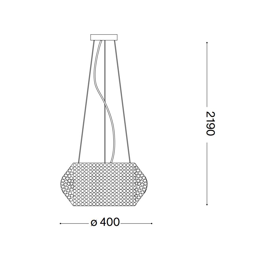 Ideal Lux - Кристален пендел PASHA 6xE14/40W/230V Ø 40 см златист