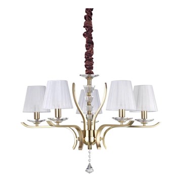 Ideal Lux - Кристален пендел PEGASO 5xE14/28W/230V Ø 72 см златист