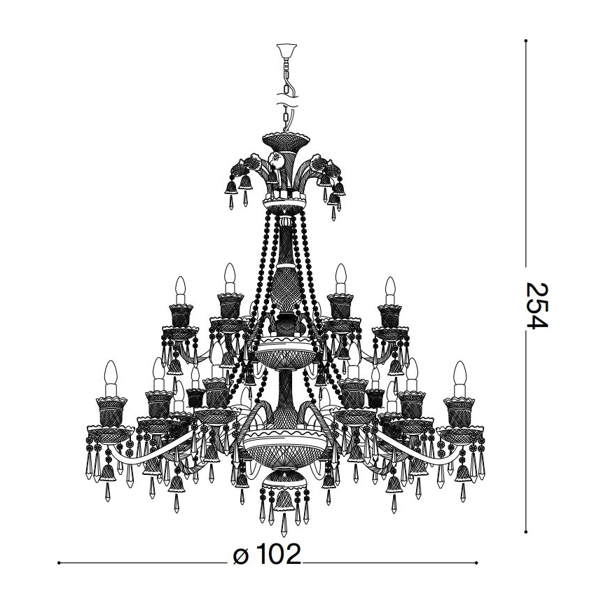 Ideal Lux - Кристален пендел REDENTORE 18xE14/40W/230V Ø 102 см прозрачен