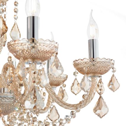 Ideal Lux - Кристален пендел ROSE 8xE14/40W/230V Ø 78 см бежов