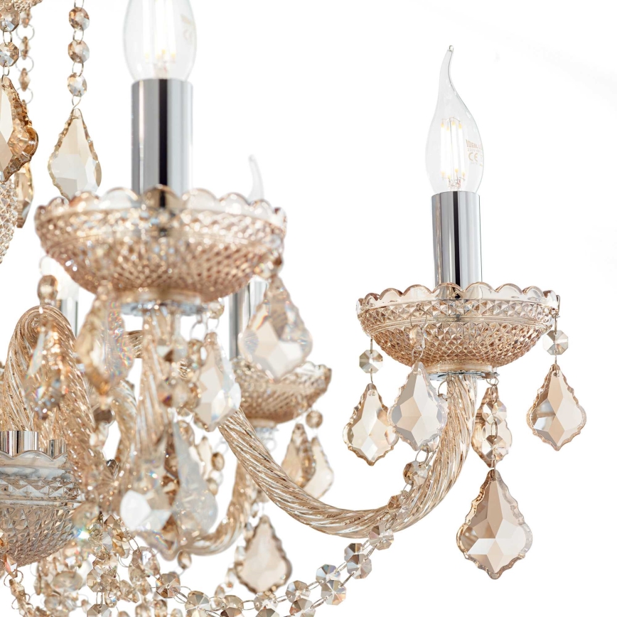 Ideal Lux - Кристален пендел ROSE 8xE14/40W/230V Ø 78 см бежов