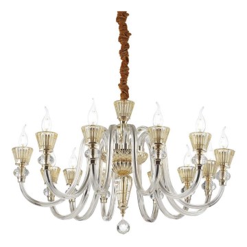 Ideal Lux - Кристален пендел STRAUSS 12xE14/40W/230V Ø 84,5 см месинг