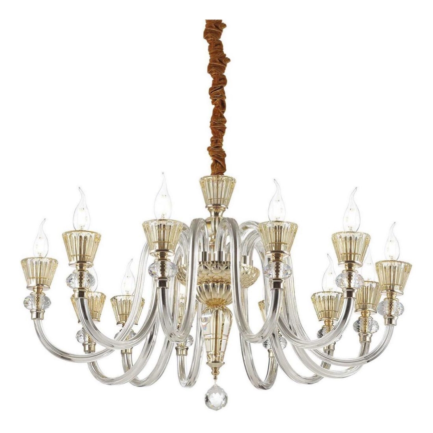 Ideal Lux - Кристален пендел STRAUSS 12xE14/40W/230V Ø 84,5 см месинг