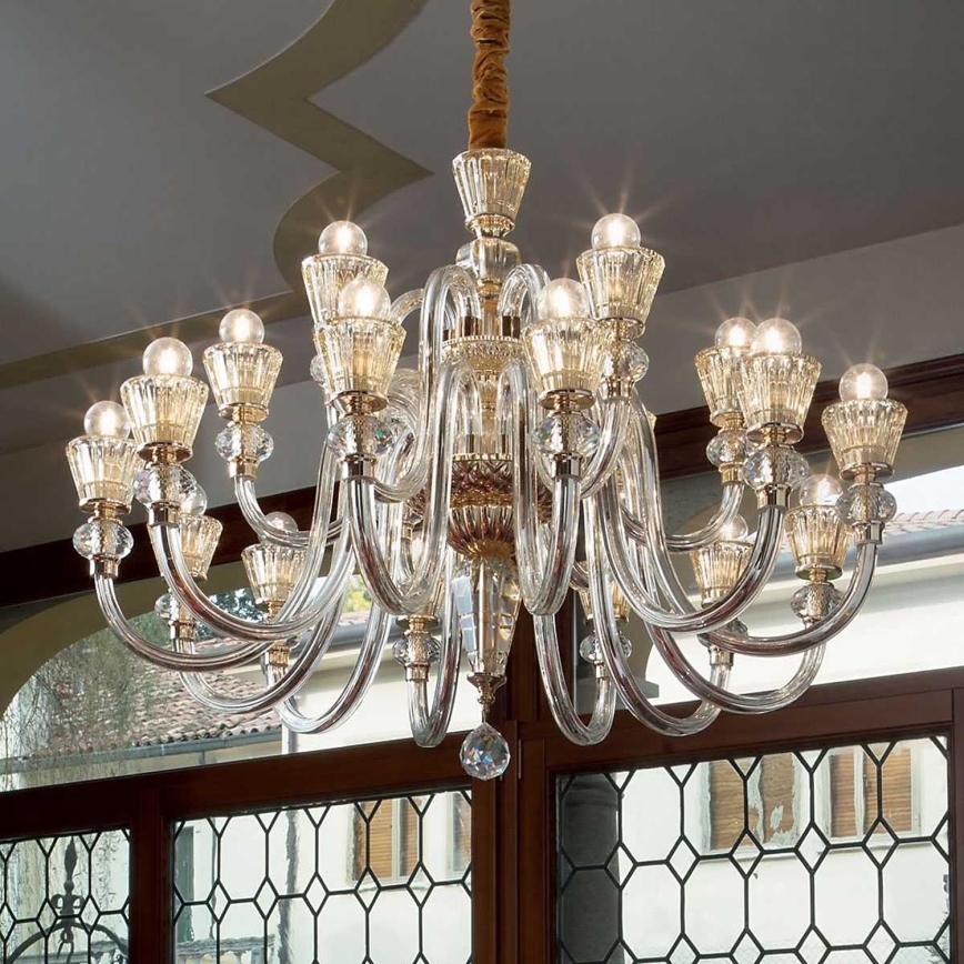 Ideal Lux - Кристален пендел STRAUSS 18xE14/40W/230V Ø 85 см месинг
