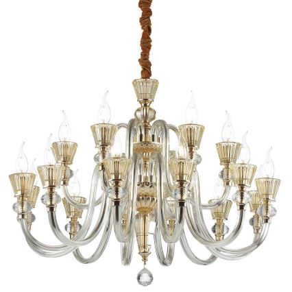 Ideal Lux - Кристален пендел STRAUSS 18xE14/40W/230V Ø 85 см месинг