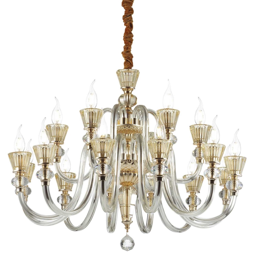 Ideal Lux - Кристален пендел STRAUSS 18xE14/40W/230V Ø 85 см месинг