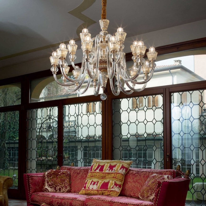 Ideal Lux - Кристален пендел STRAUSS 18xE14/40W/230V Ø 85 см месинг