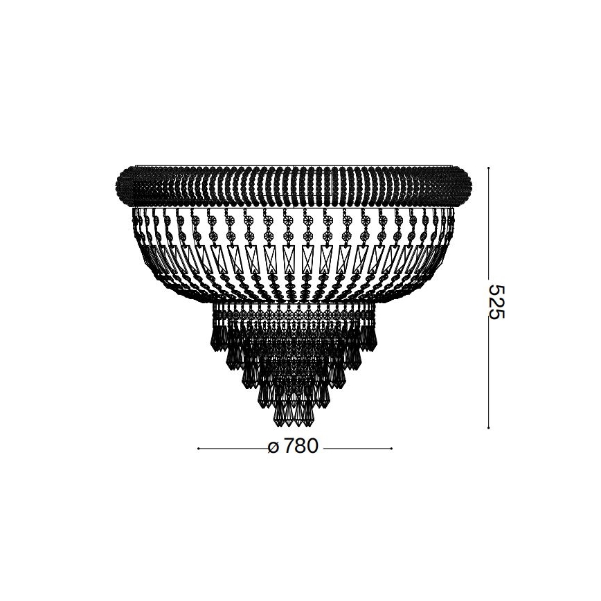 Ideal Lux - Кристален плафон DUBAI 24xE14/28W/230V Ø 78 см лъскав хром