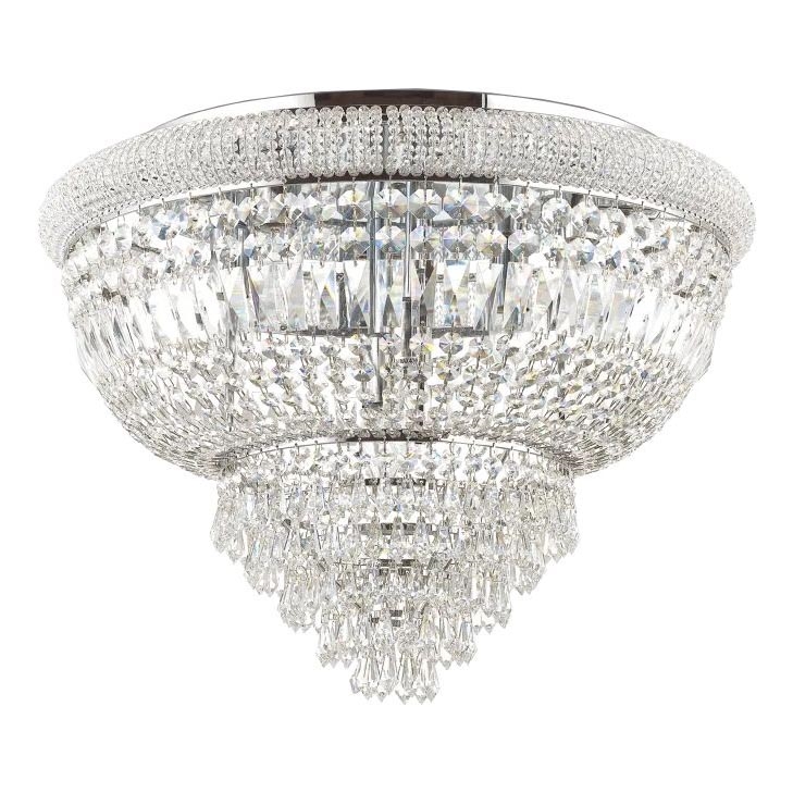 Ideal Lux - Кристален плафон DUBAI 24xE14/28W/230V Ø 78 см лъскав хром