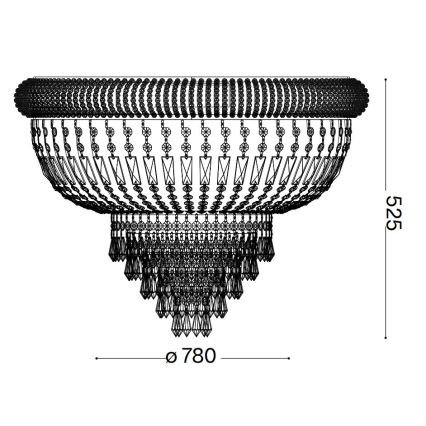 Ideal Lux - Кристален плафон DUBAI 24xE14/28W/230V Ø 78 см златист