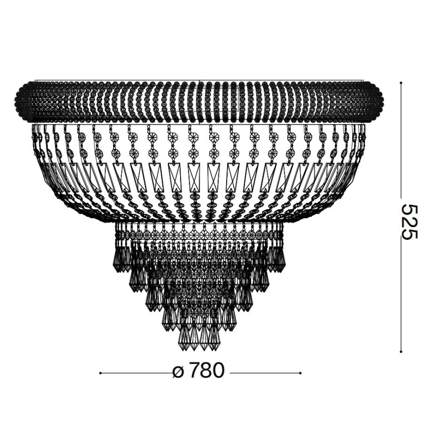 Ideal Lux - Кристален плафон DUBAI 24xE14/28W/230V Ø 78 см златист