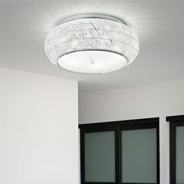 Ideal Lux - Кристален плафон PASHA 6xE14/40W/230V Ø 40 см лъскав хром