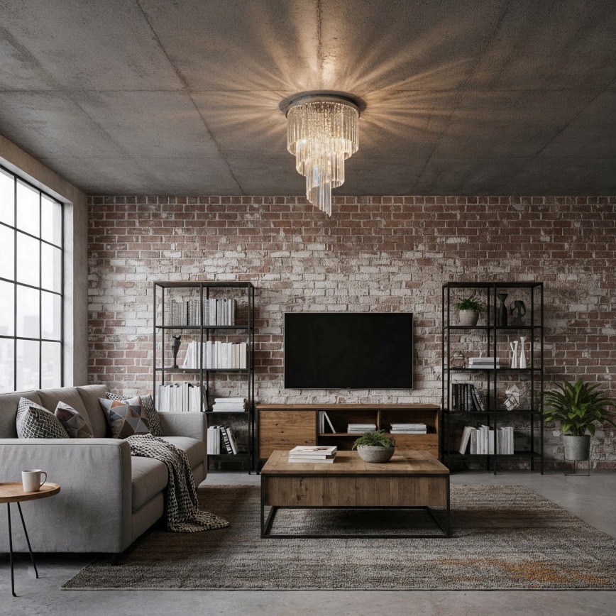 Ideal Lux - Кристален полилей за повърхностен монтаж CARLTON 12xE14/40W/230V Ø 50 см лъскав хром