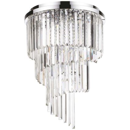 Ideal Lux - Кристален полилей за повърхностен монтаж CARLTON 12xE14/40W/230V Ø 50 см лъскав хром
